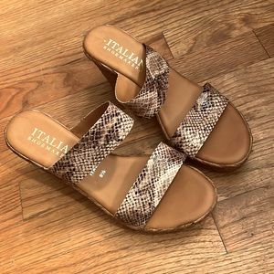 🇮🇹 Italian Shoemakers Snakeskin Wedges 🇮🇹
